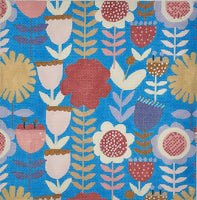 Flowers on Bright Blue
