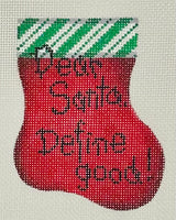 Dear Santa Define Good Mini Sock
