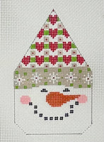 Snowman Face - Heart Hat with stitch guide
