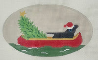 Black Lab in Canoe
