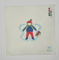 Snow Angel Boy & Dog
