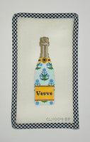 Champagne Bottle - Blue Block Print
