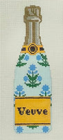 Champagne Bottle - Blue Block Print
