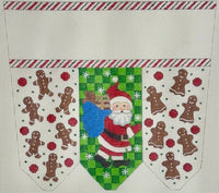 Santa with Gingerbread Boys and Girls Stocking Cuff
