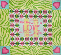 LOVE with Argyle, Zebra & Hearts Border
