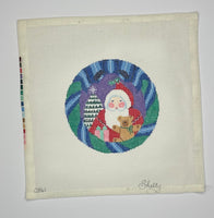 6" Santa w/ Teddy Round
