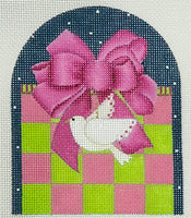 Pink Checked Gift Box with stitch guide
