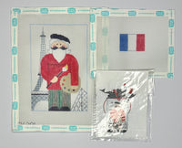 French Artist Santa with Flag with stitch guide

