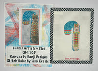 Light Blue Llama Candy Cane with stitch guide
