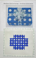 Blue/Silver Polka Dot Package with stitch guide
