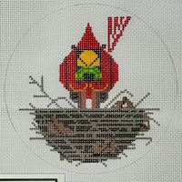 Cardinal Cradle Ornament with stitch guide
