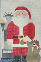 American Traditional Santa with Flag with stitch guide

