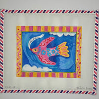 Joyful Flying Bird w/Pink & Yellow Border