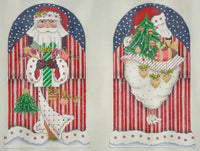 Two Sided Candy Cane Santa Dome

