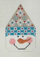 Snowman Face - Blue Hat/Swirls with stitch guide
