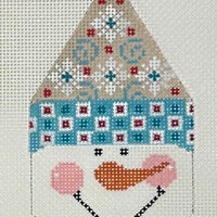 Snowman Face - Blue Hat/Swirls with stitch guide