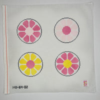 Mod Floral Coasters - Pink and Yellow