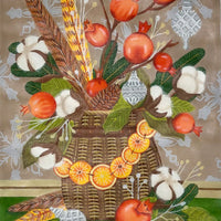 Pomegranates with stitch guide