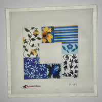 Blue & Yellow Floral Collage Frame
