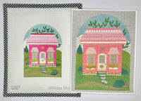 Valentines House - Pink House White Door with stitch guide
