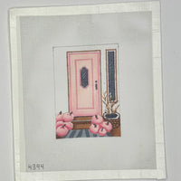 Pumpkin and Pink Door
