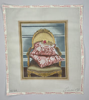 Gold Chair with Pillows
