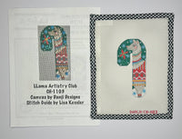 Green Llama Candy Cane with stitch guide
