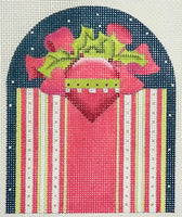 Pink Striped Gift Box with stitch guide
