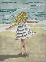 Little Girl Twirling on the Beach
