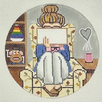 Stitching Girl Round - Grandma
