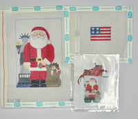 American Traditional Santa with Flag with stitch guide
