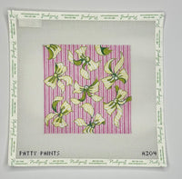 Green Bows on Pink Stripes
