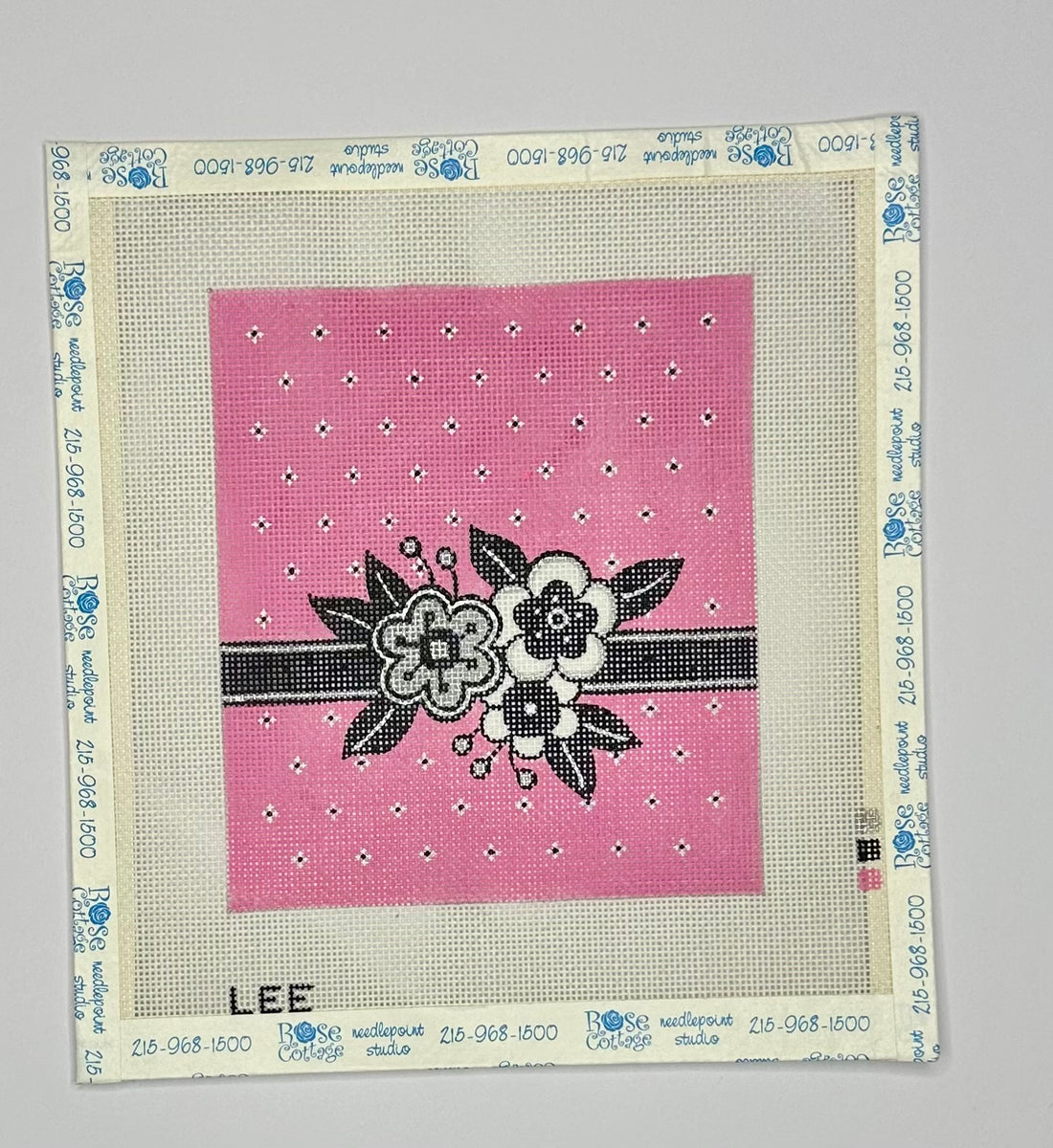 Pink Floral Insert | Needlepoint Destashing
