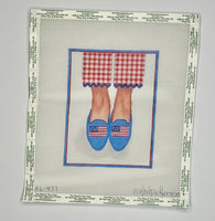 Here's Looking at Shoe: Needlepoint Loafers - American Flags
