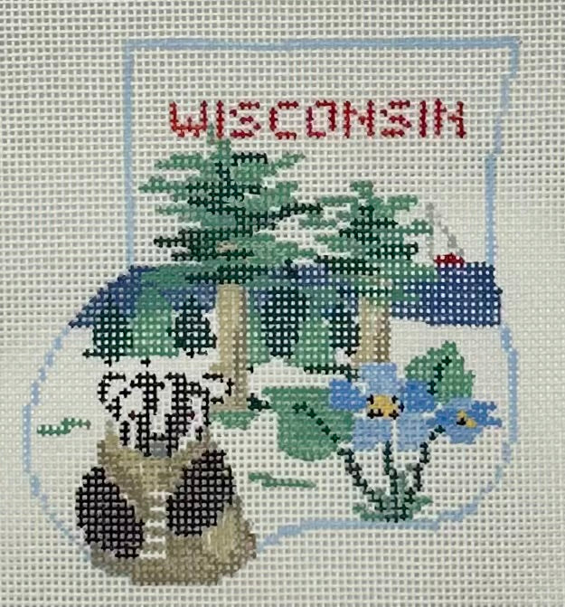 Stuffed Mini Sock: Wisconsin | Needlepoint Destashing