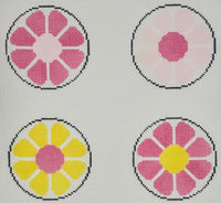 Mod Floral Coasters - Pink and Yellow

