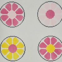 Mod Floral Coasters - Pink and Yellow