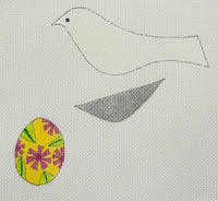 Yellow Egg and Dove with stitch guide
