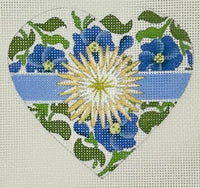Blue Floral Heart
