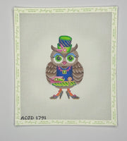 Owl with Green & Blue Hat, Dress, Shoes
