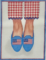 Here's Looking at Shoe: Needlepoint Loafers - American Flags
