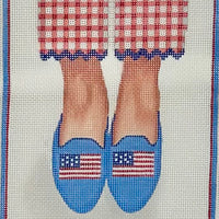 Here's Looking at Shoe: Needlepoint Loafers - American Flags