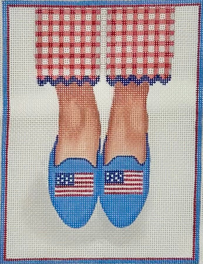 Here's Looking at Shoe: Needlepoint Loafers - American Flags