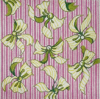 Green Bows on Pink Stripes
