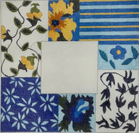 Blue & Yellow Floral Collage Frame
