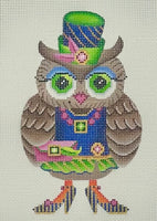Owl with Green & Blue Hat, Dress, Shoes
