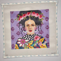 Lady with Purple Background
