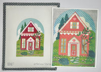 Valentines House - Red Door/White Roof House with stitch guide

