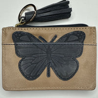 Self Finishing Butterfly Wallet - Tan/Blue