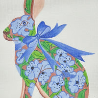 Tall Hare Rabbit - Blossom Flowers Blue